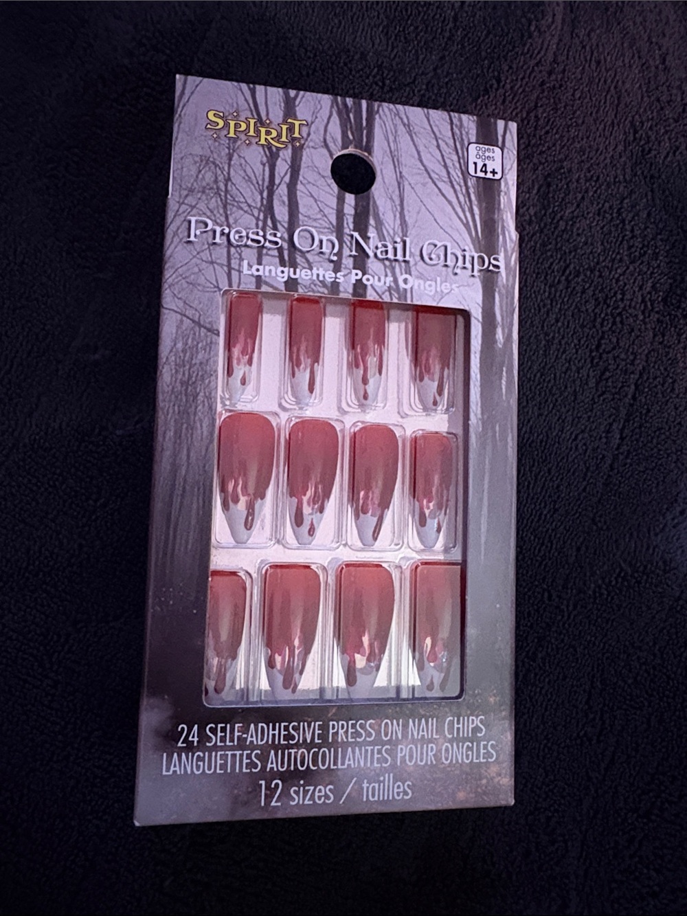Spirit Red Ombre Drip Press-On Nail Chips